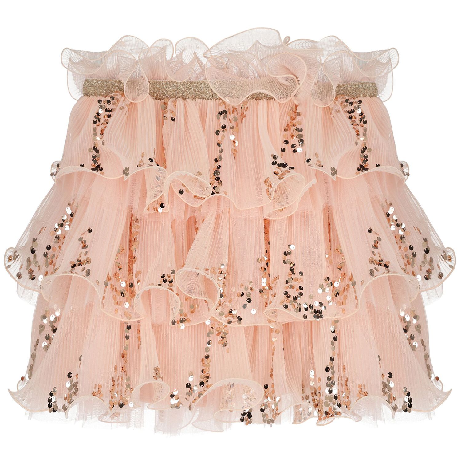 Girls Pink Embellished Sequin Skirt Set, 1, hi-res