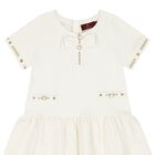 Girls Ivory Logo Dress, 1, hi-res