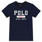 Boys Navy Logo T-Shirt, 3, hi-res