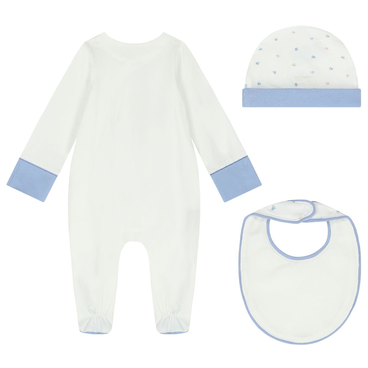 Baby Boys White & Blue Teddy Bear Babygrow Gift Set, 2, hi-res image number null