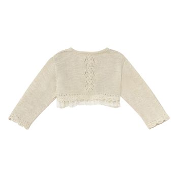 Baby Girls Gold Lace Trim Cardigan