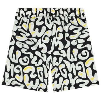 Boys Black & White Logo Shorts