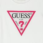 Girls White Diamante Logo T-Shirt, 8, hi-res