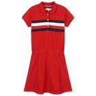 Girls Red Polo Dress, 1, hi-res