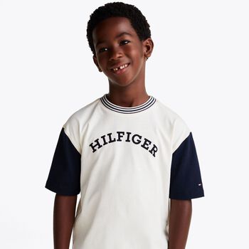 Boys Beige Logo T-Shirt