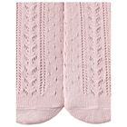 Baby Girls Pink Knitted Tights, 1, hi-res