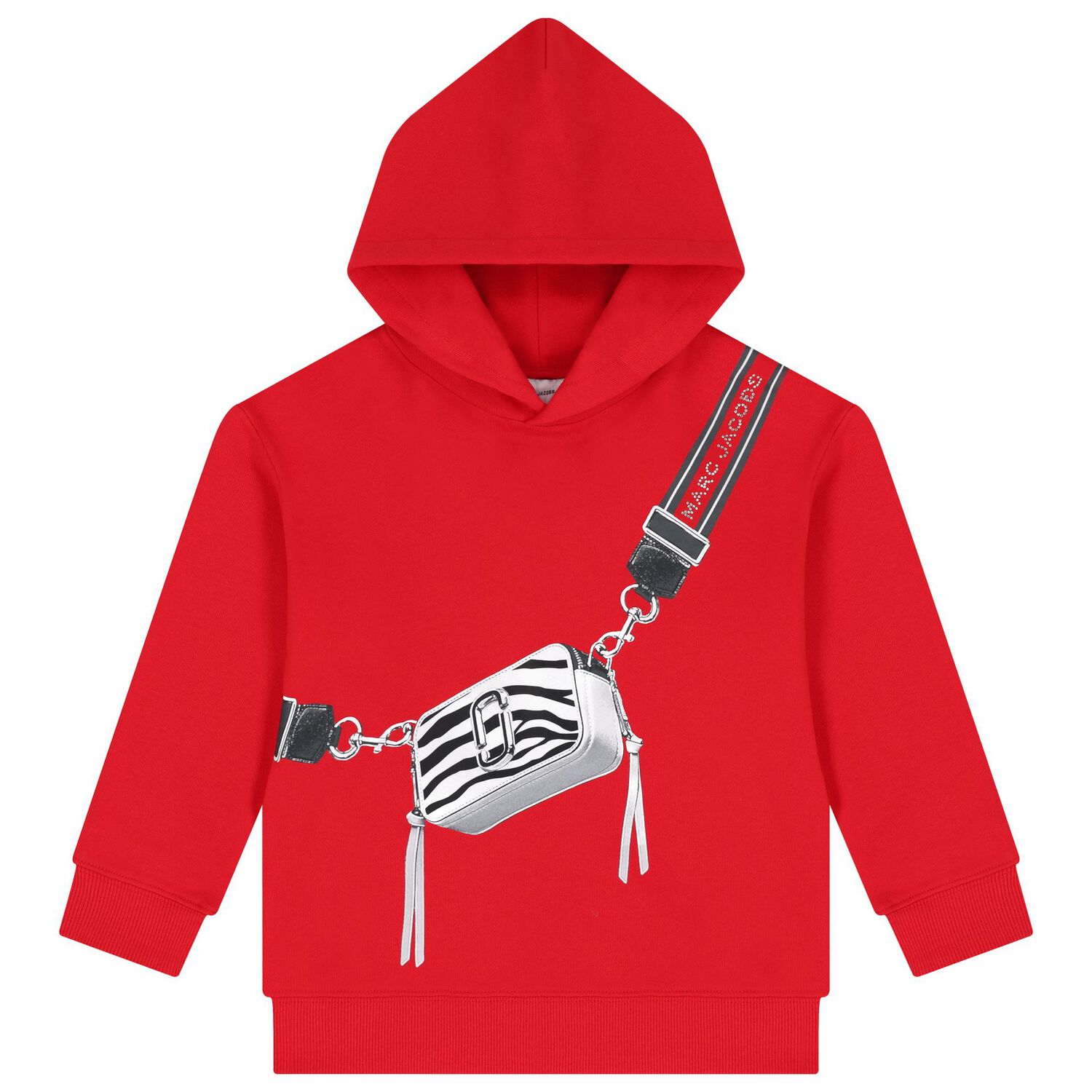 Girls Red Logo Bag Hooded Top, 1, hi-res