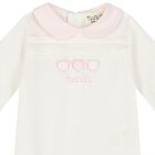 Baby Girls Ivory & Pink Babygrow, 3, hi-res