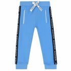 Younger Boys Blue Logo Joggers, 2, hi-res