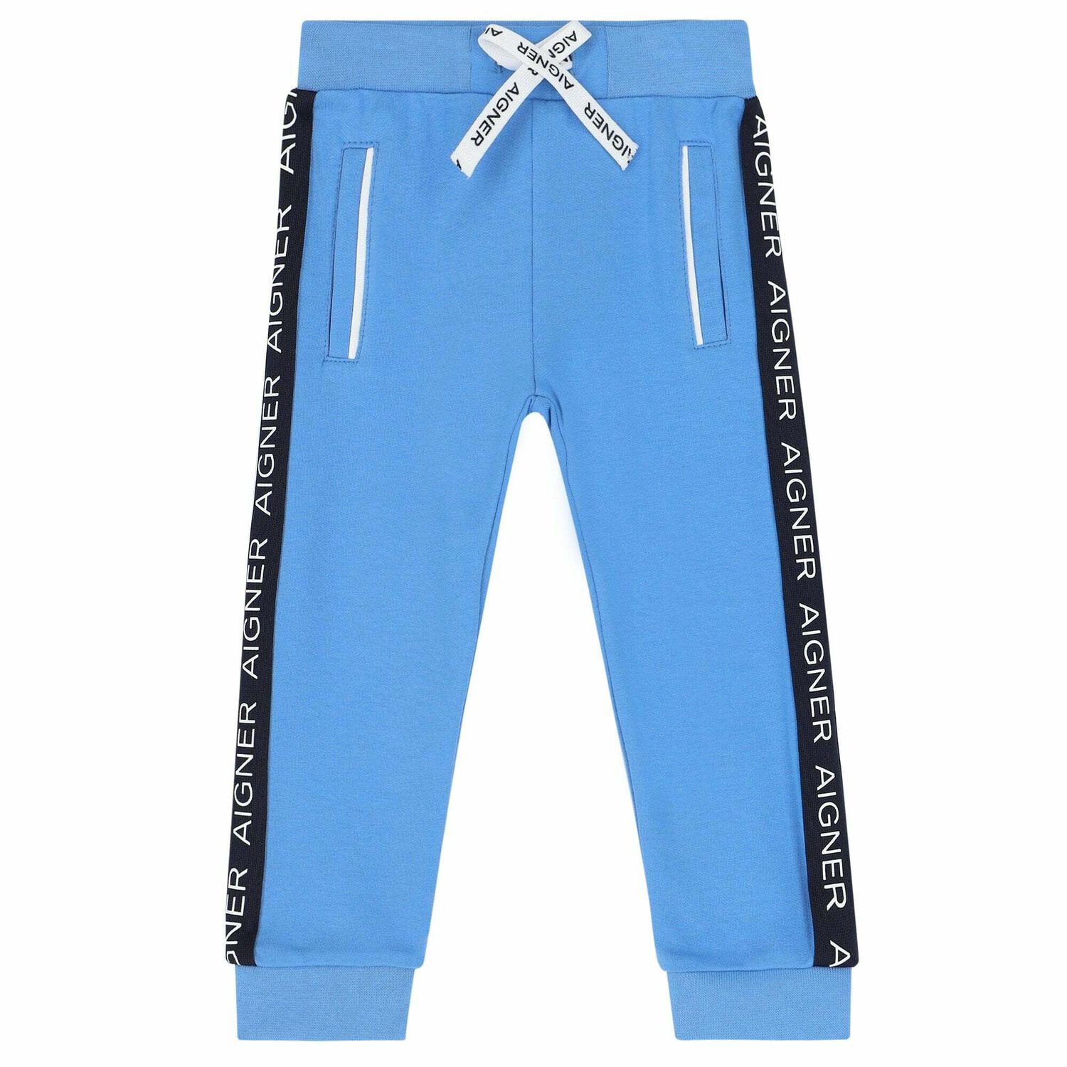 Younger Boys Blue Logo Joggers, 2, hi-res image number null