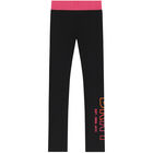 Girls Black Logo Leggings, 1, hi-res