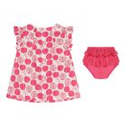 Baby Girls Pink Apple Dress, 1, hi-res