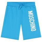 Boys Blue Logo Shorts, 2, hi-res