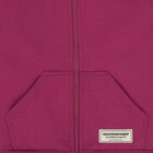 Burgundy Logo Hooded Zip Up Top, 1, hi-res