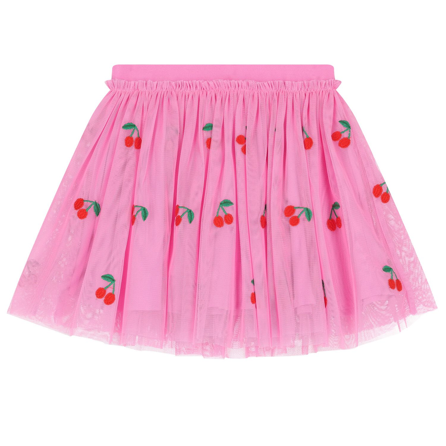 Younger Girls Pink Tulle Cherry Skirt, 1, hi-res image number null