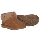 Girls Beige Classic Ultra Mini Suede Boots, 1, hi-res