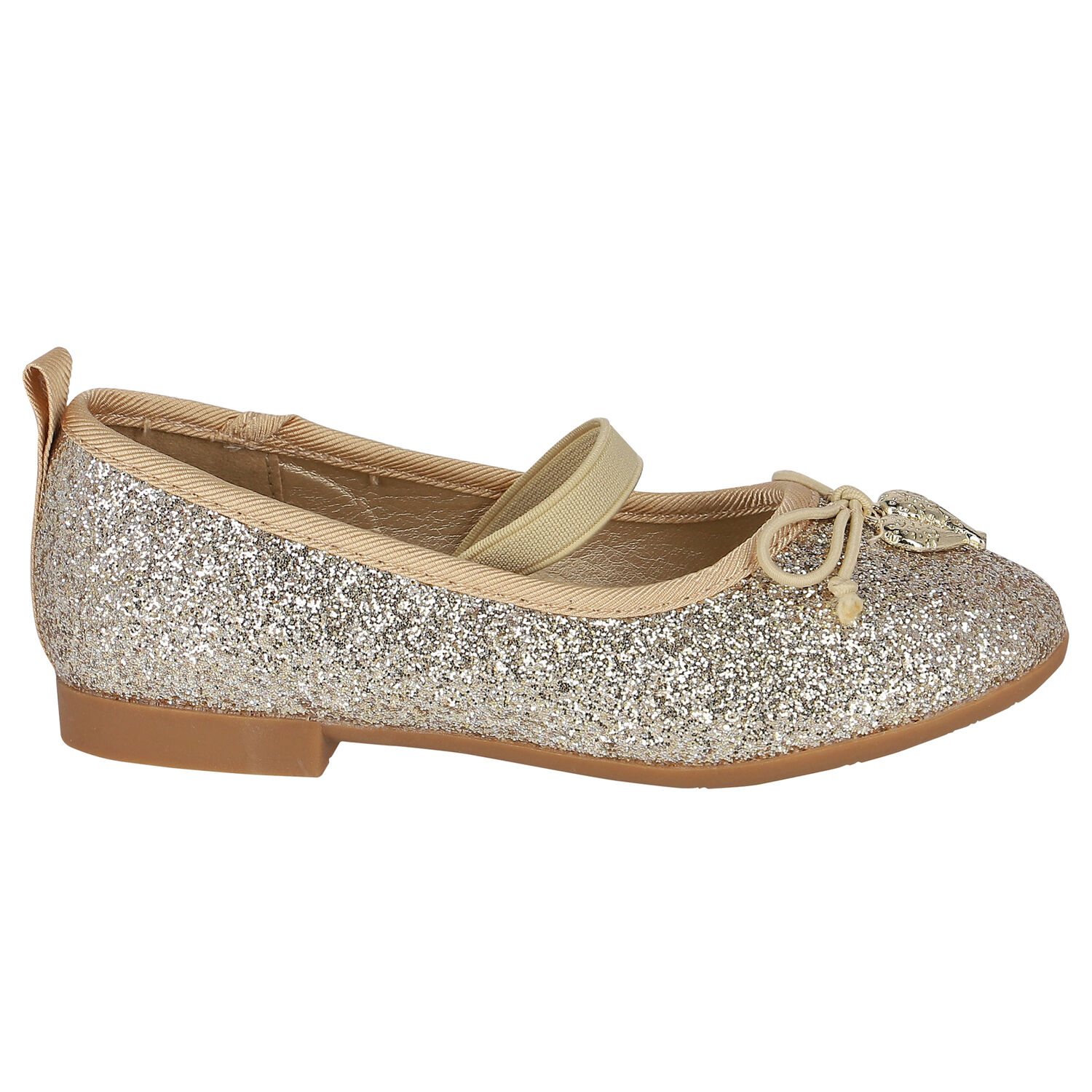 Girls Gold Glitter Shoes, 1, hi-res