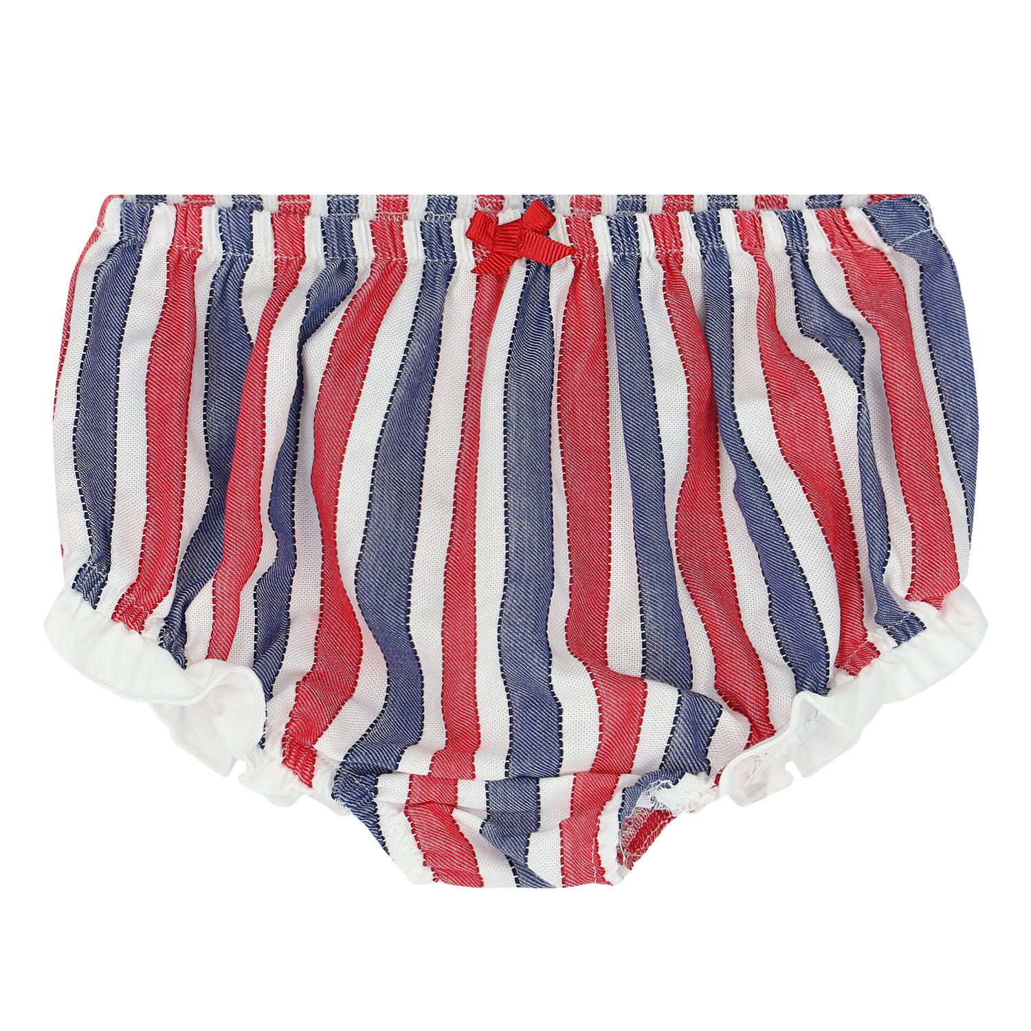 Baby Girls Red & Navy Striped Dress Set, 1, hi-res