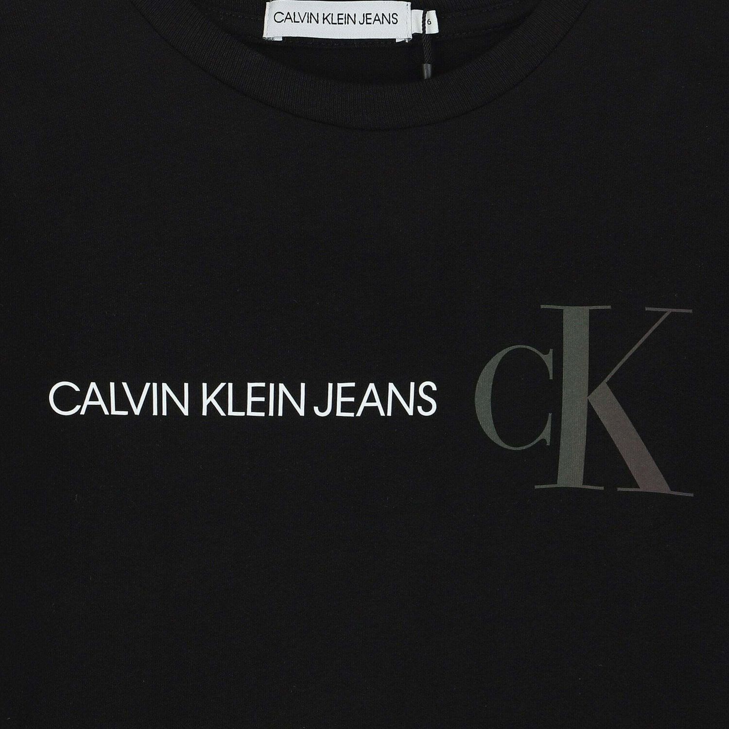 Boys Black Logo Long Sleeve Top, 1, hi-res image number null