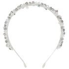Girls Rainbow & White Diamante Headband, 1, hi-res