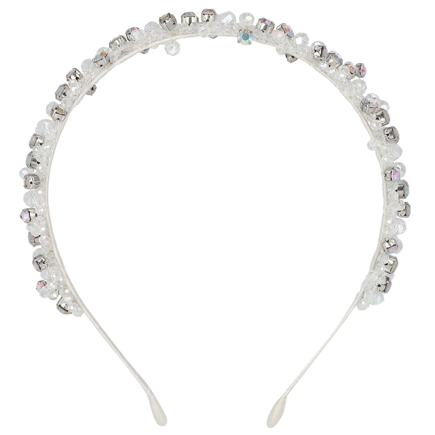 Girls Rainbow & White Diamante Headband, 1, hi-res image number null