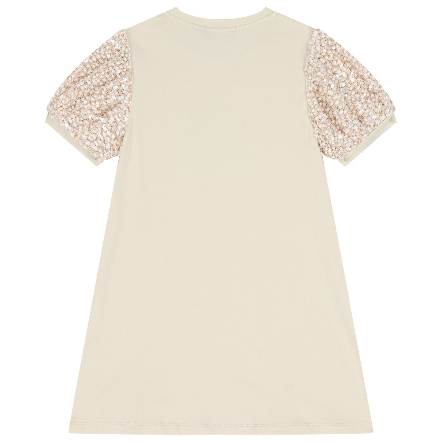 Girls Ivory Bag Logo Dress, 1, hi-res