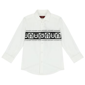 Boys White Logo Shirt