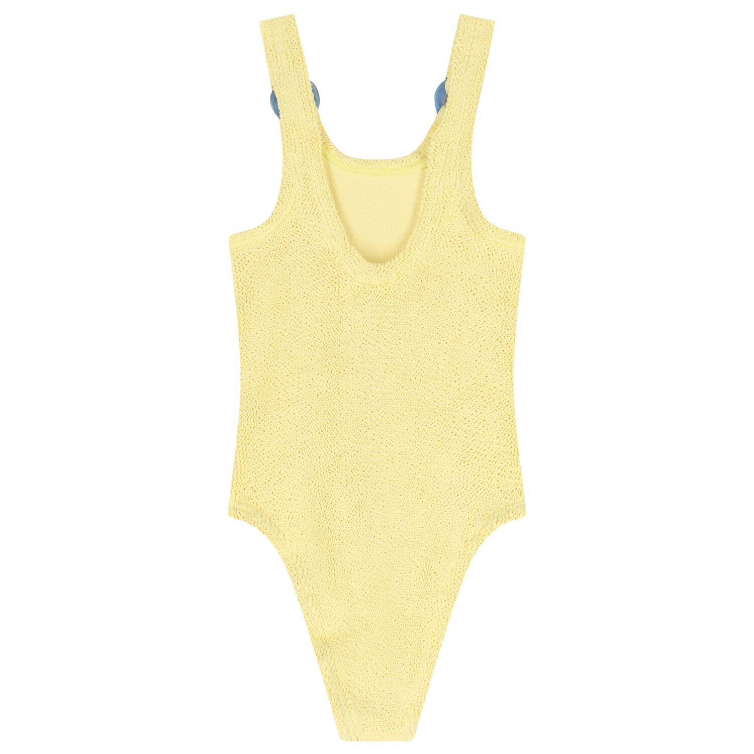 Girls Yellow Crinkle Swimsuit, 1, hi-res