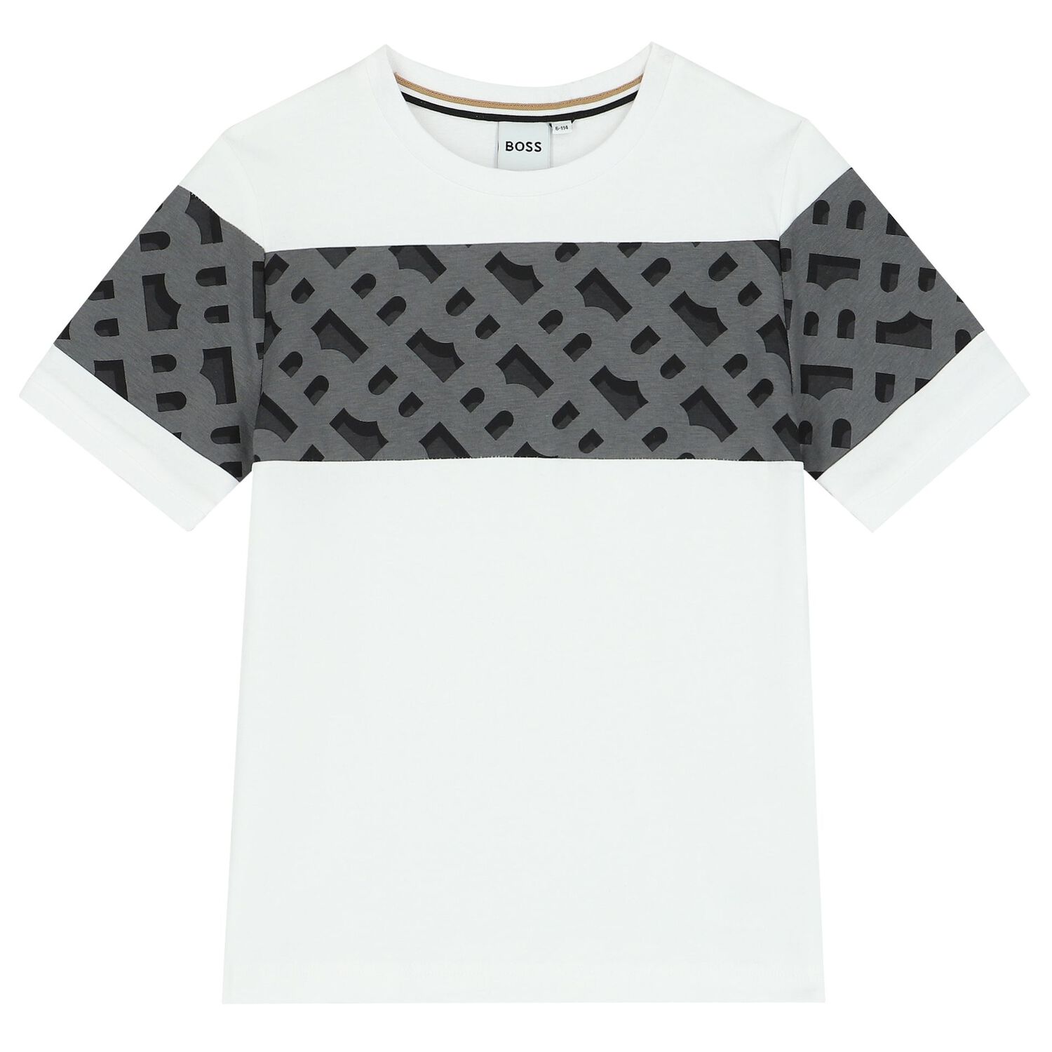 Boys White & Black Logo Shorts Set, 1, hi-res