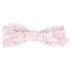 Baby Girls White & Pink Toile de Jouy Bow Headband, 1, hi-res