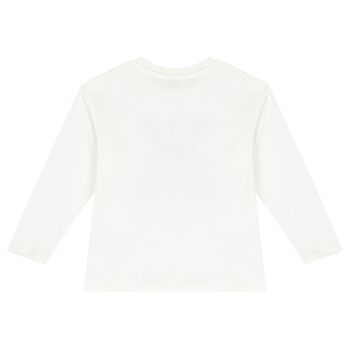 Girls Ivory Logo Long Sleeve Top