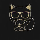 Girls Black Choupette Logo Long Sleeve Top, 1, hi-res