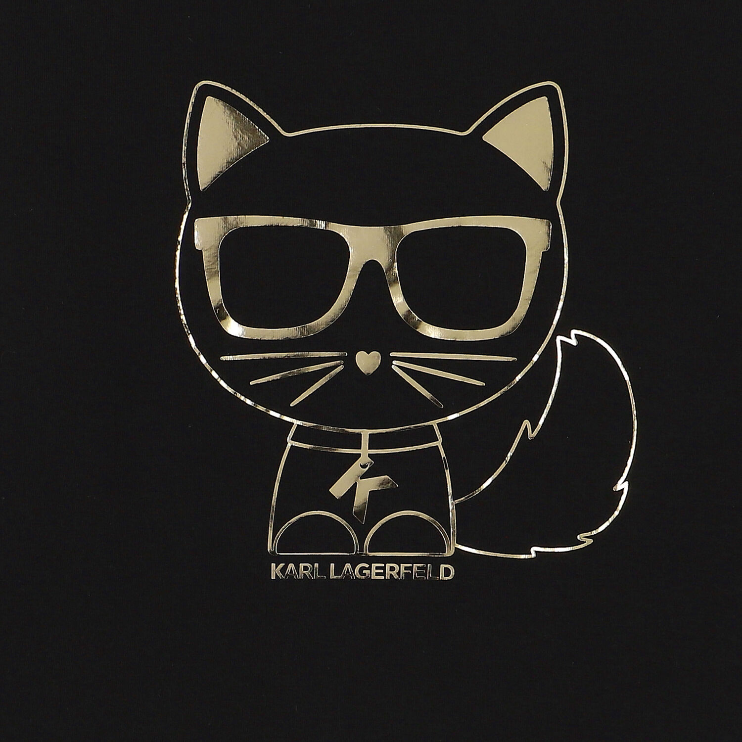 Girls Black Choupette Logo Long Sleeve Top, 1, hi-res