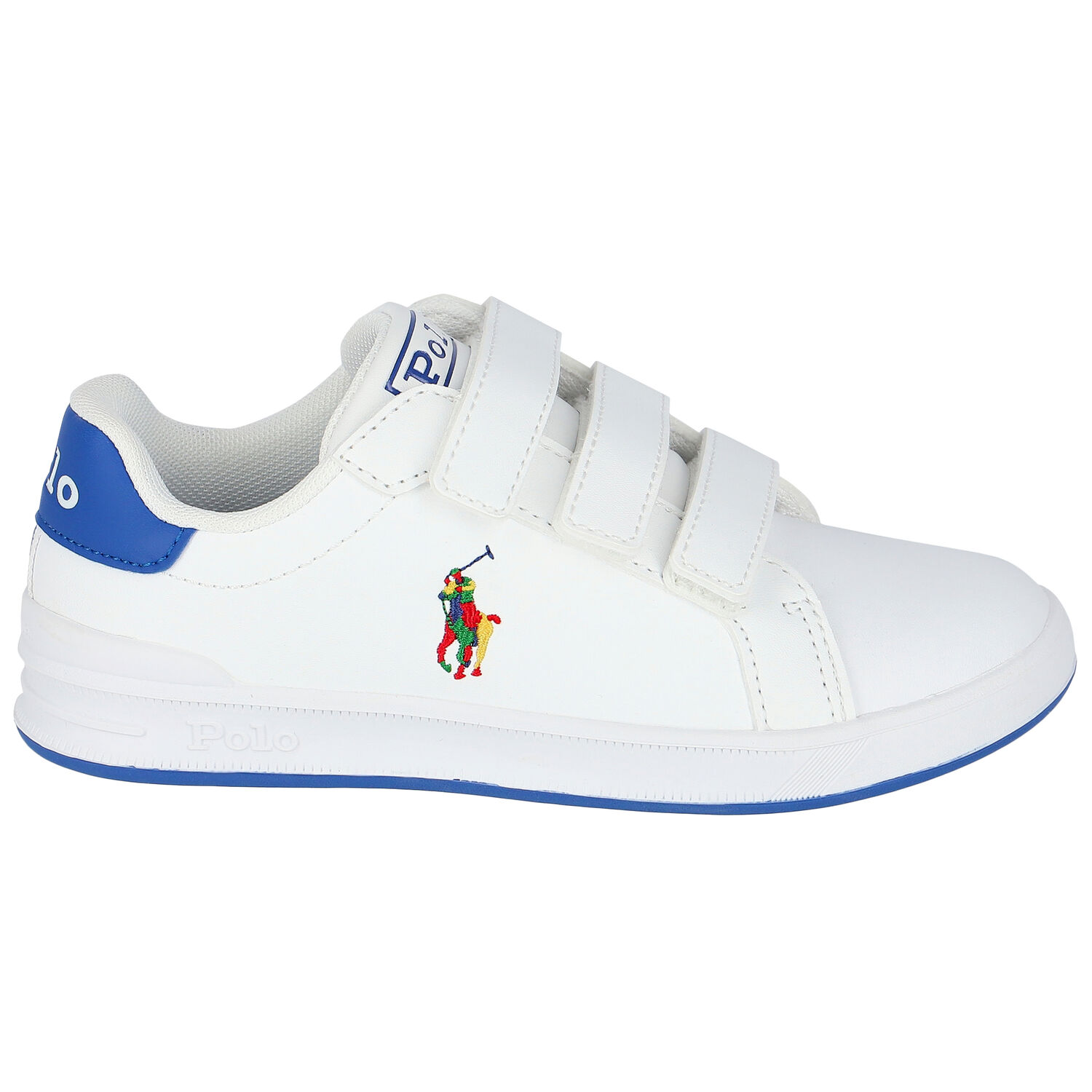 Boys White Logo Trainers, 1, hi-res