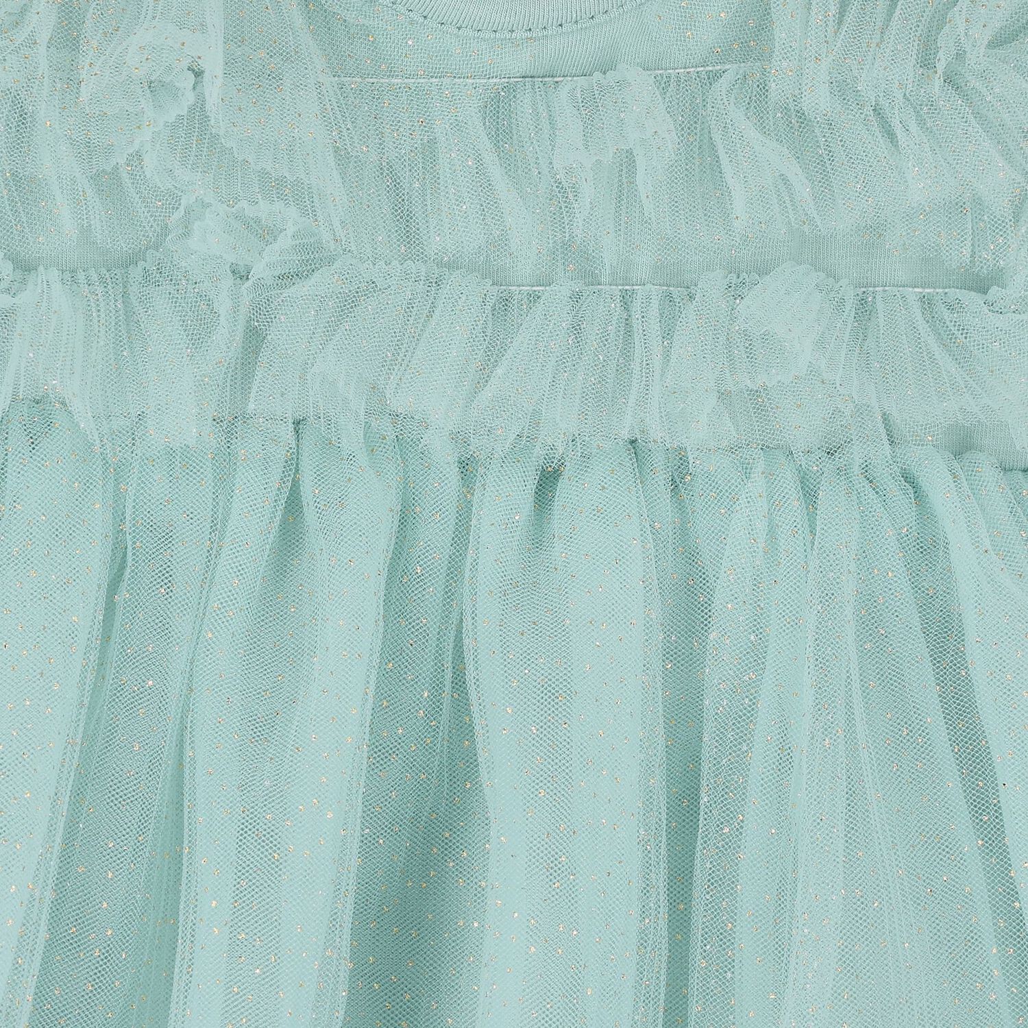 Baby Girls Green Glitter Bodysuit Dress Set, 1, hi-res