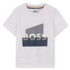 Younger Boys Mini Me White Logo T-Shirt, 2, hi-res