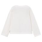 Girls White Long Sleeve Top, 1, hi-res
