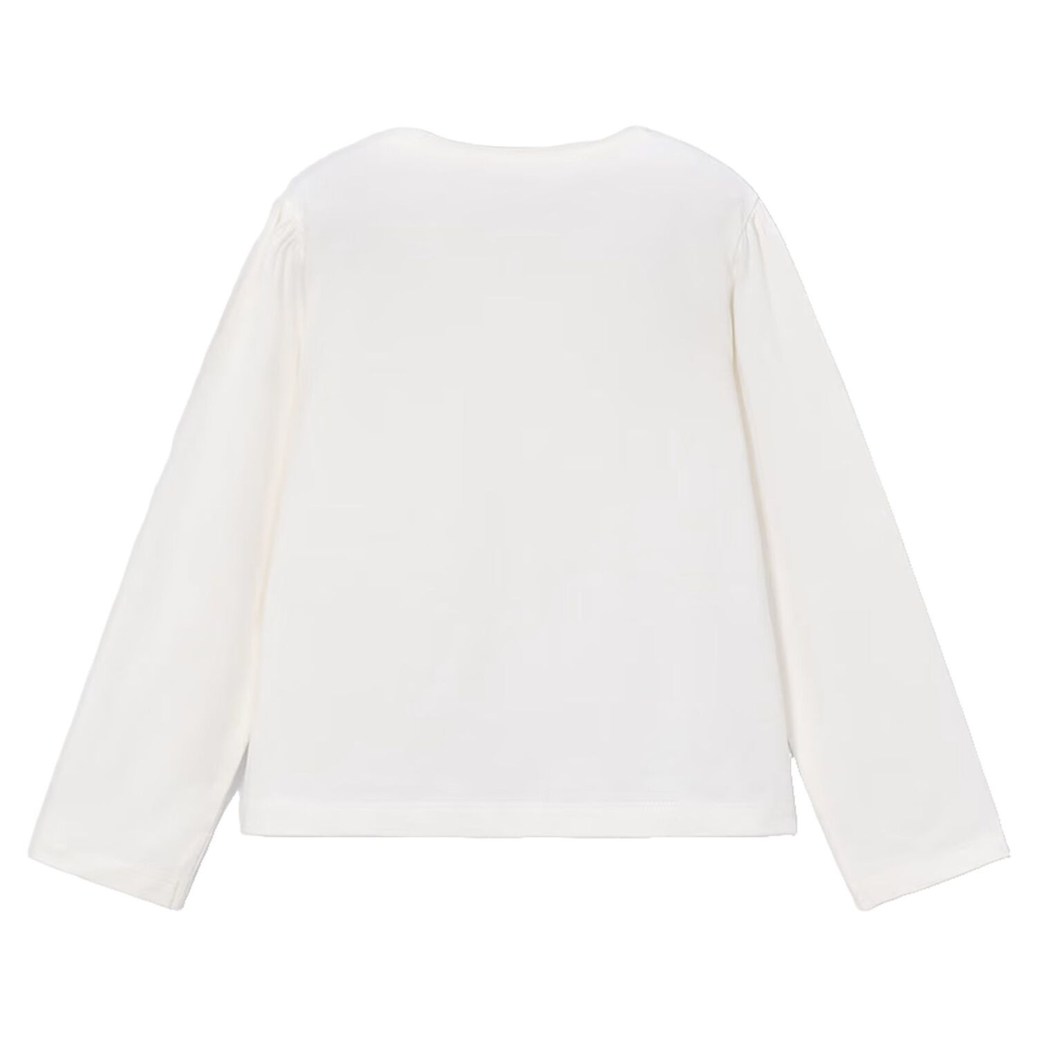 Girls White Long Sleeve Top, 1, hi-res