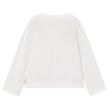 Girls White Long Sleeve Top