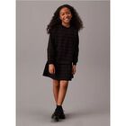 Girls Black Logo Dress, 1, hi-res