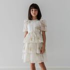 Girls Ivory Floral Dress, 1, hi-res