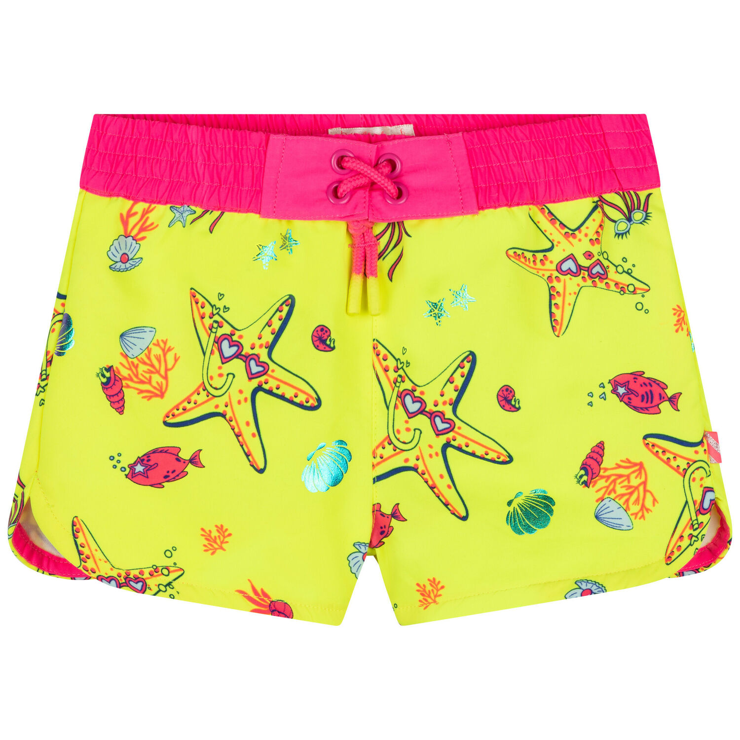 Girls Neon Yellow Swim Shorts, 1, hi-res image number null