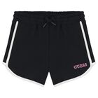 Girls Black Logo Shorts, 1, hi-res