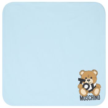 Blue Teddy Bear Logo Baby Blanket