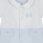 Baby Boys White & Blue Crown Romper, 1, hi-res