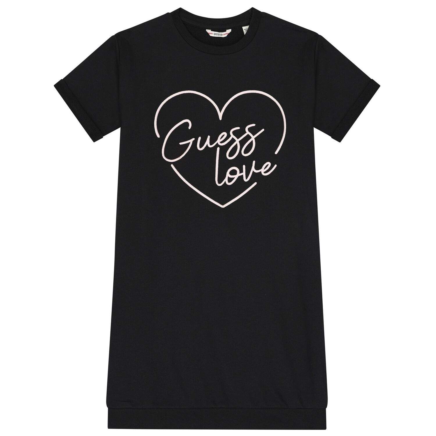 Girls Black Logo Heart Dress, 2, hi-res image number null