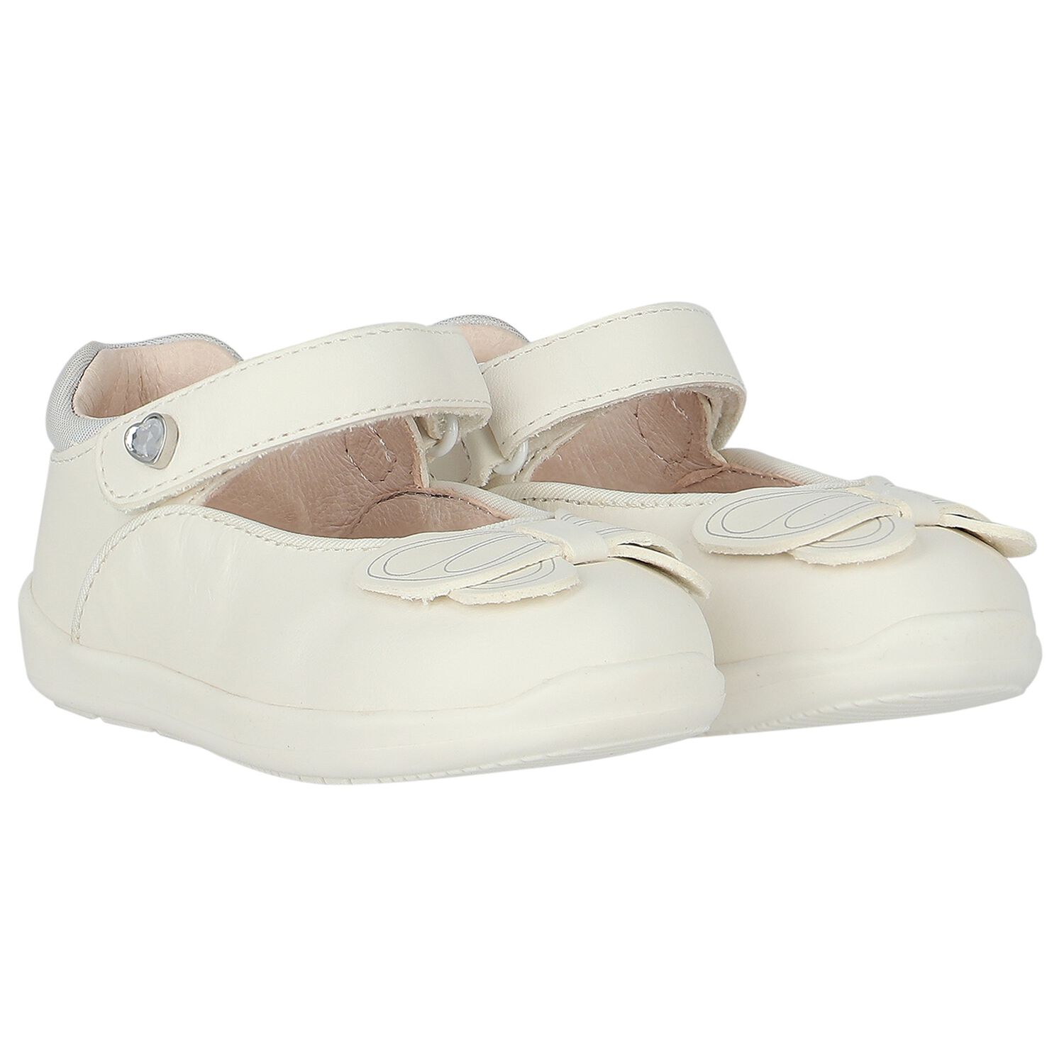 Baby Girls White Shoes, 3, hi-res