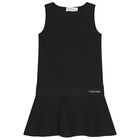 Girls Black Logo Dress, 1, hi-res
