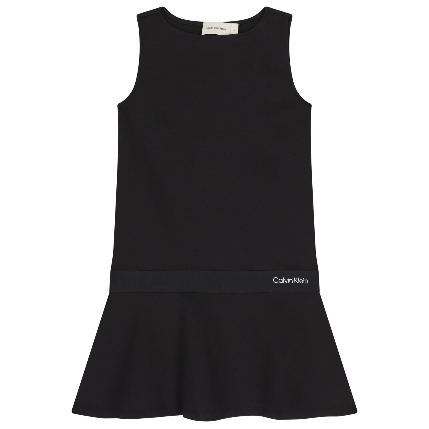Girls Black Logo Dress, 1, hi-res