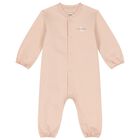 Baby Girls Pink Logo Romper, 1, hi-res